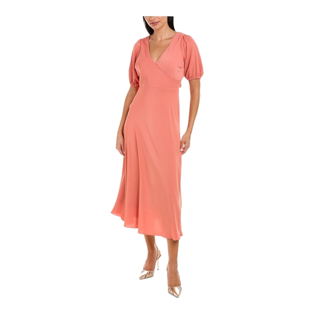 NWT Laundry by Shelli Balloon Sleeve Maxi Dress, Size 14, Color Pink